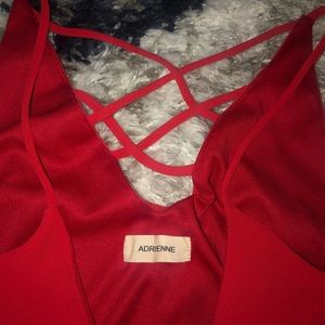 Red flowy Adrienne dress with pockets